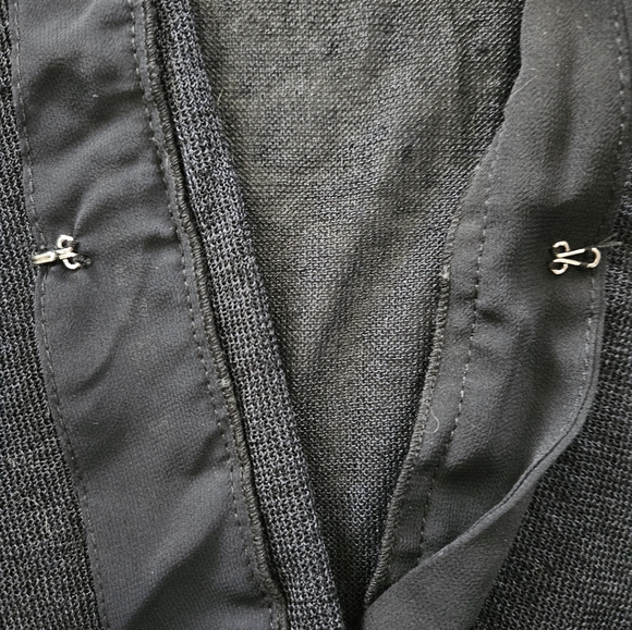 NWOT - Sheer Linen Blend Anne Klein Black Cardigan - Size XL - Picture 5 of 6